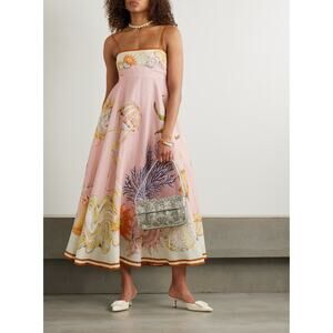 ALEMAIS + Sam Pauletto Nereids Linen midi dress US 4